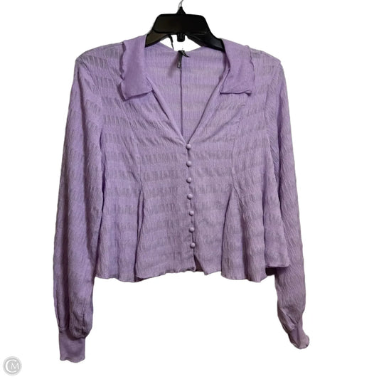 Top Long Sleeve By Anthropologie In Purple, Size: Xs