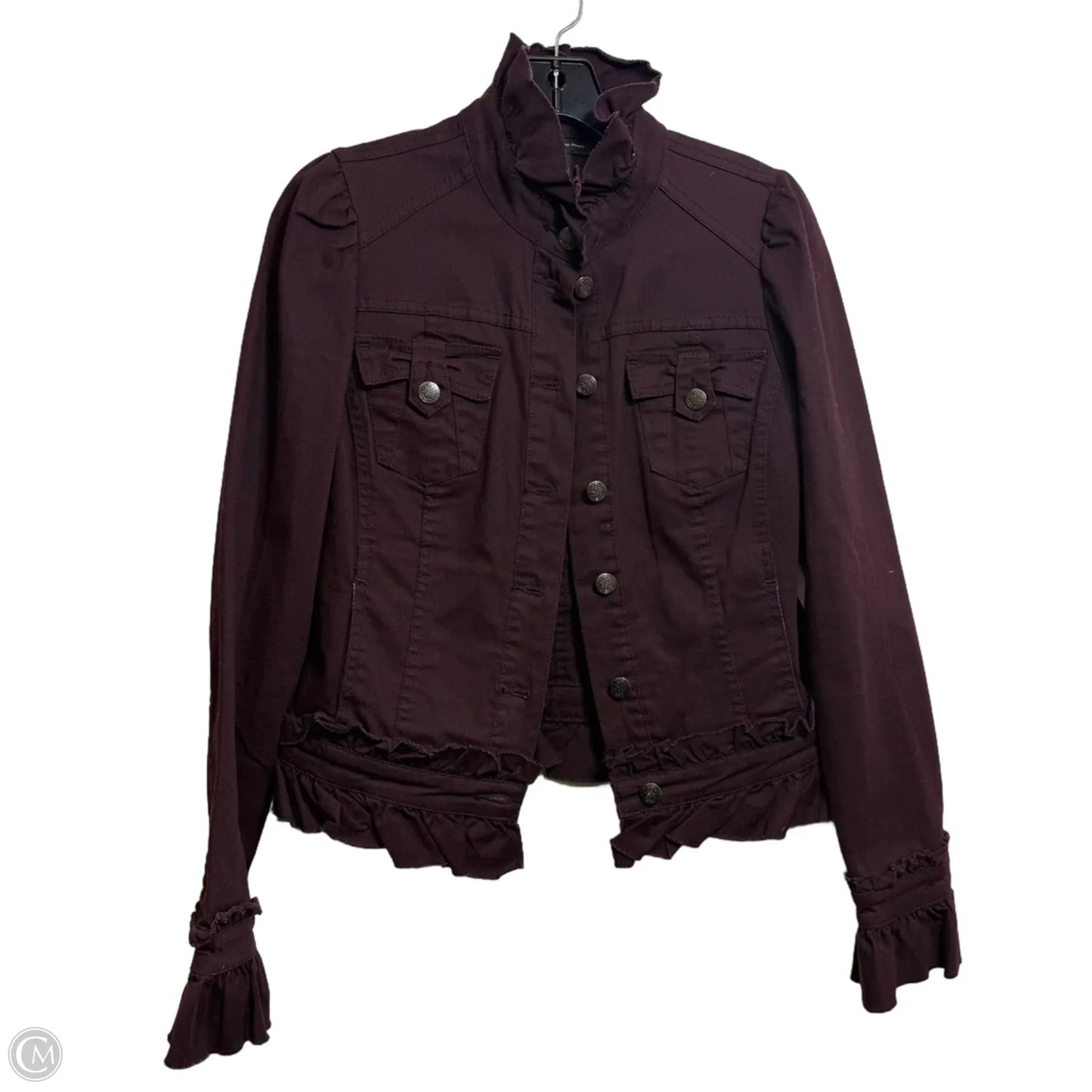Jacket Denim By Inc In Maroon, Size: S