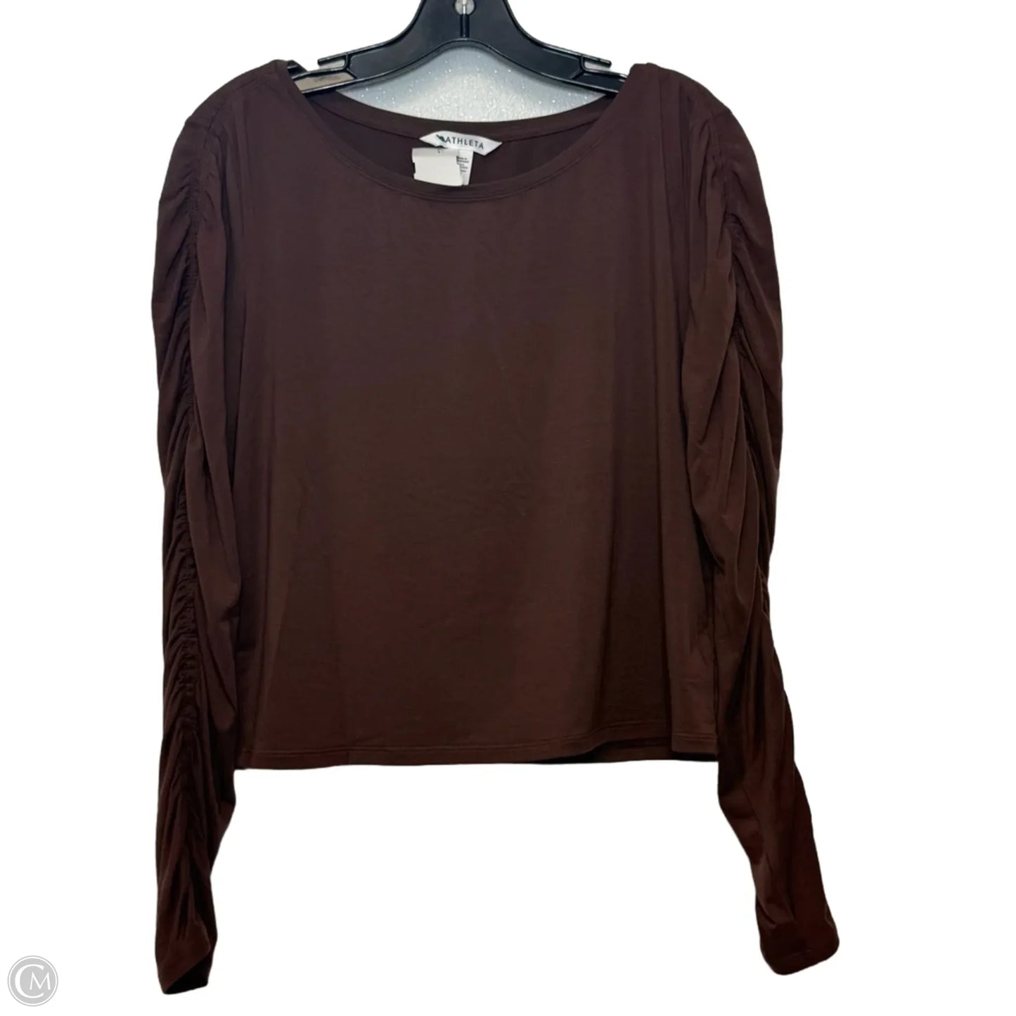 Athletic Top Long Sleeve Crewneck By Athleta In Brown, Size: L