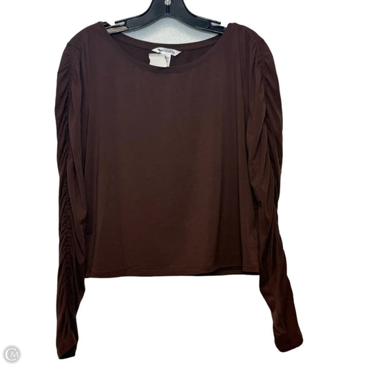 Athletic Top Long Sleeve Crewneck By Athleta In Brown, Size: L