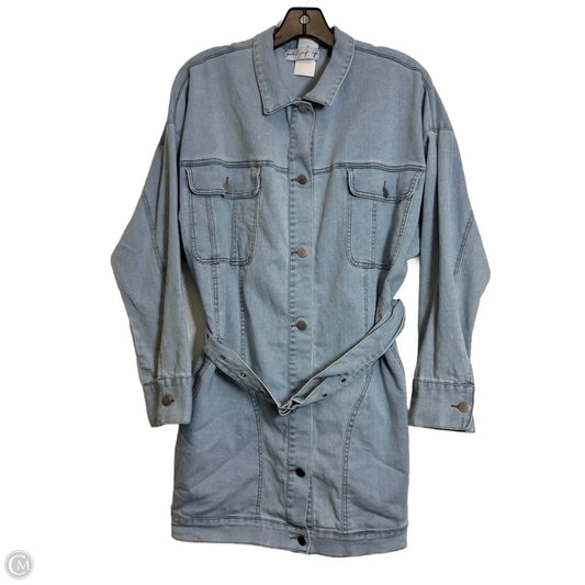 Dress Casual Short By Petal & Pup In Blue Denim, Size: M