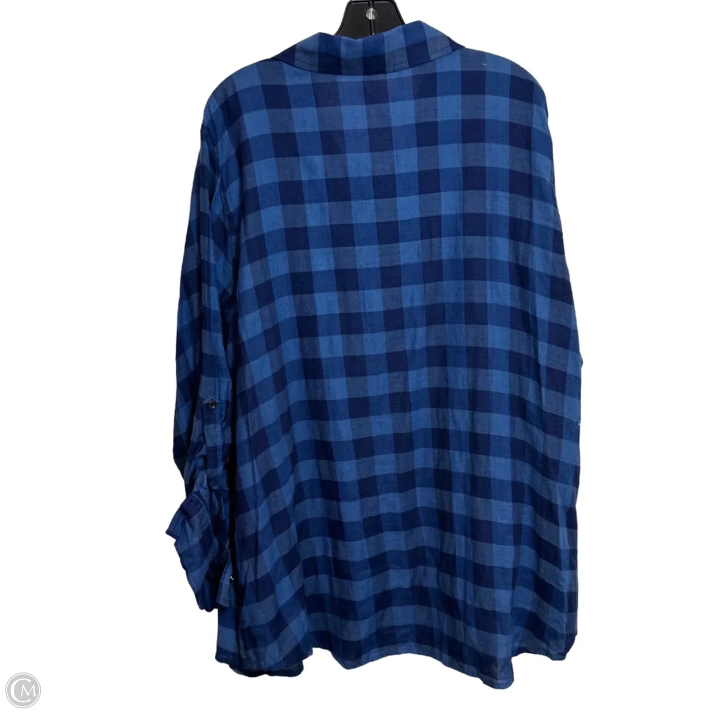 Top Long Sleeve By Two By Vince Camuto In Checkered Pattern, Size: 2x