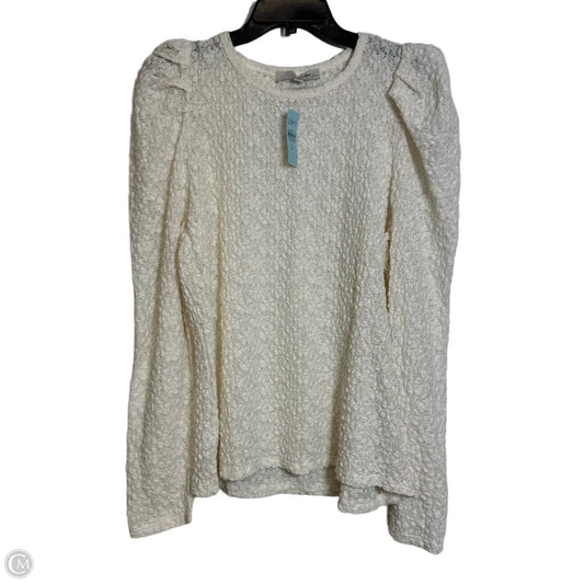 Top Long Sleeve By Loft In Ivory, Size: Xlp