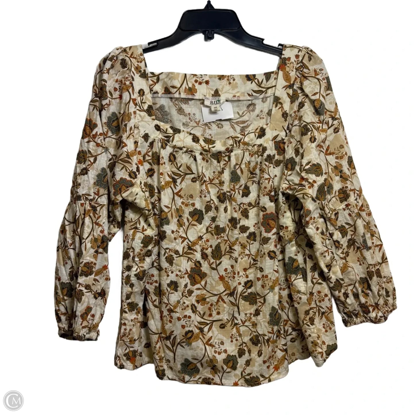 Top Long Sleeve By Ana In Brown, Size: Xxl