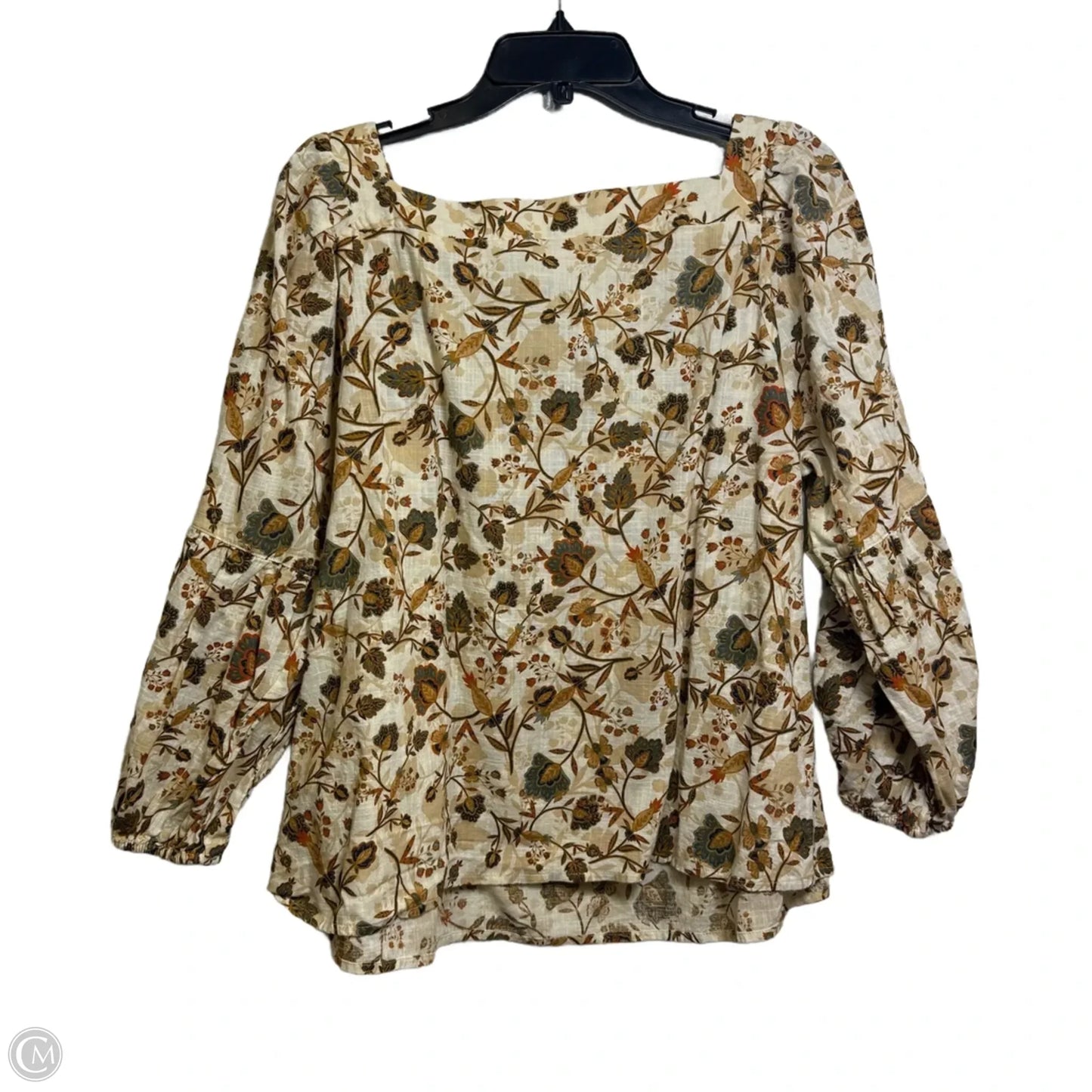 Top Long Sleeve By Ana In Brown, Size: Xxl