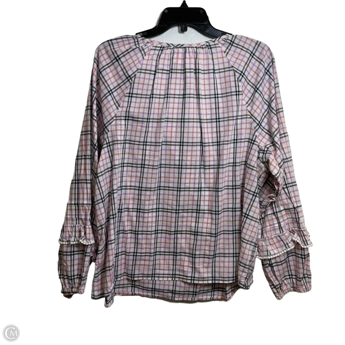 Top Long Sleeve By J. Crew In Plaid Pattern, Size: Xl