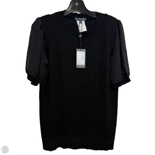 Top Short Sleeve By Adrianna Papell In Black, Size: M