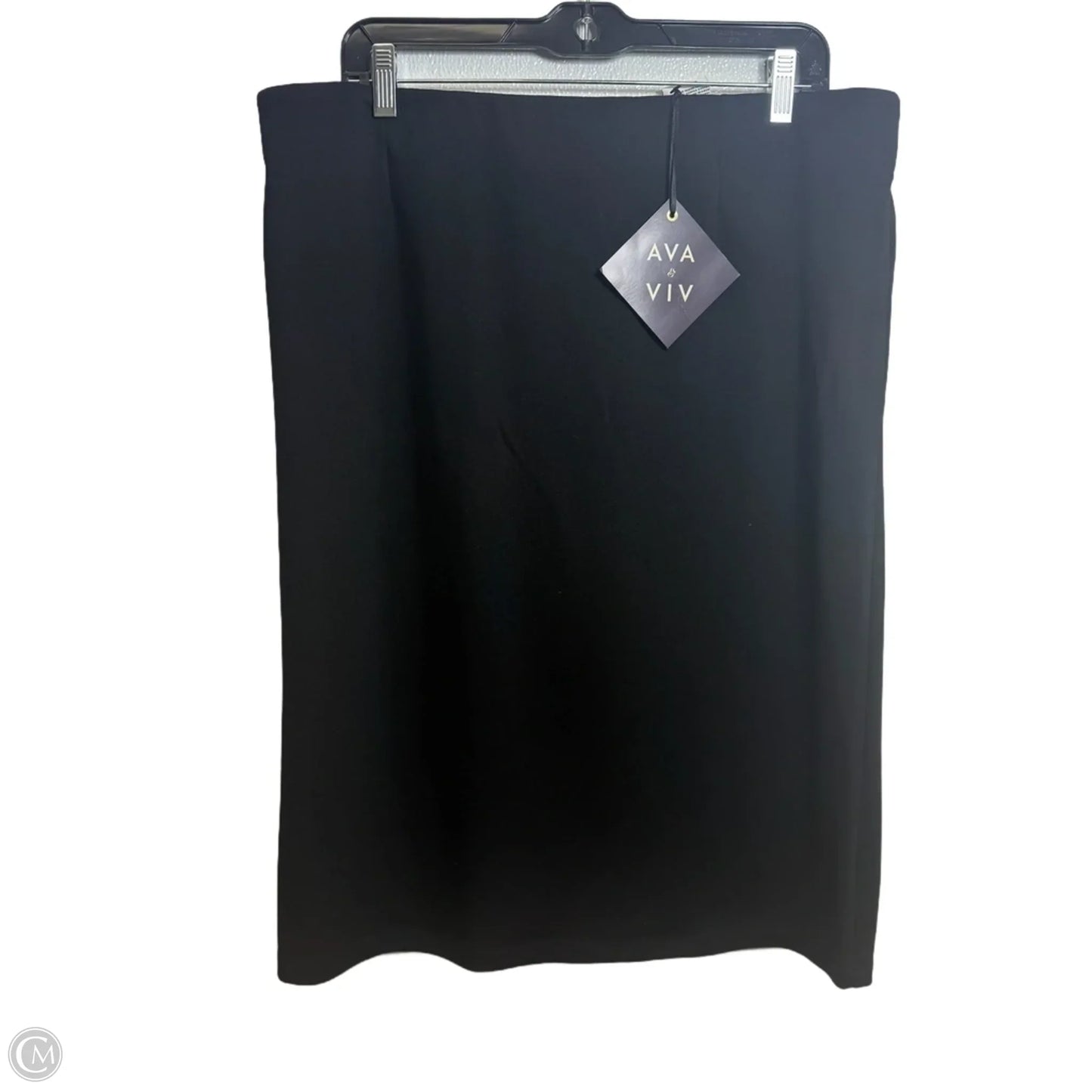 Skirt Midi By Ava & Viv In Black, Size: Xl