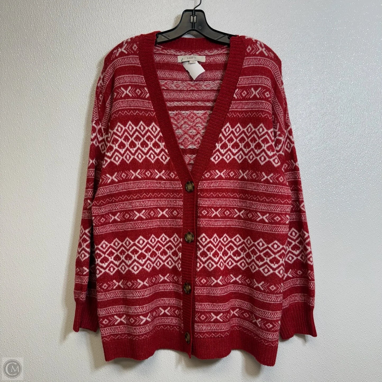 Cardigan By Loft In Red, Size: L