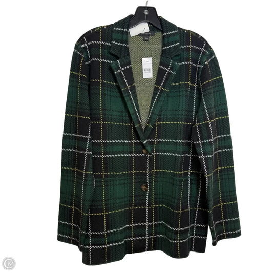 Cardigan By Ann Taylor In Plaid Pattern, Size: L