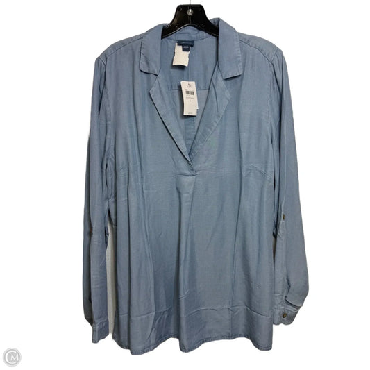 Top Long Sleeve By J. Jill In Blue, Size: L