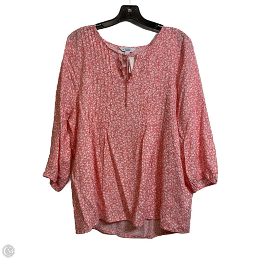 Top 3/4 Sleeve By Croft And Barrow In Peach, Size: Xl