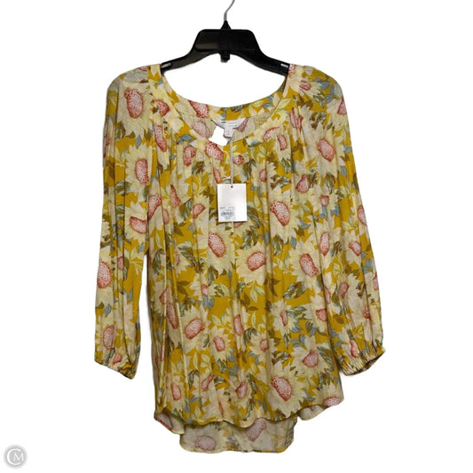 Top Long Sleeve By Lc Lauren Conrad In Yellow, Size: L