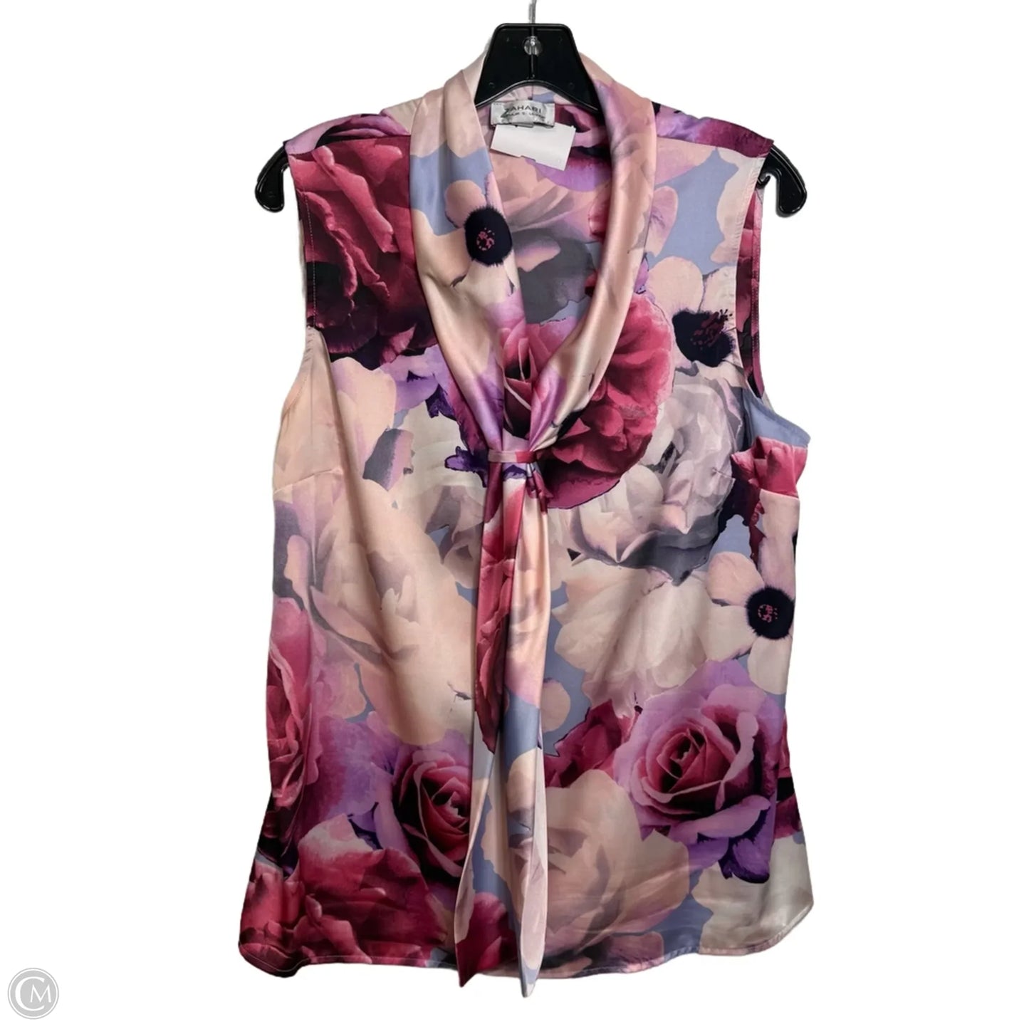 Top Sleeveless By Tahari In Floral Print, Size: L