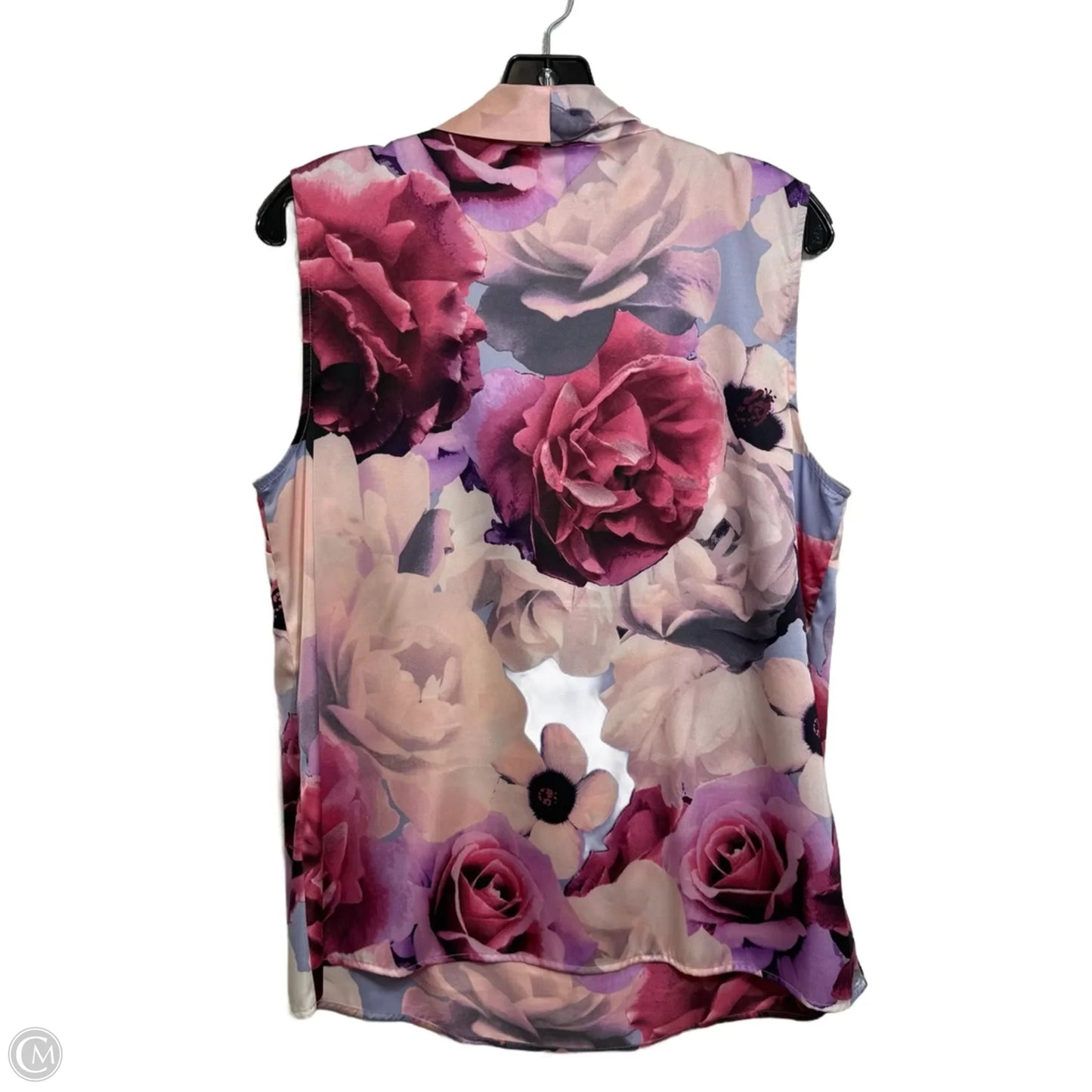 Top Sleeveless By Tahari In Floral Print, Size: L