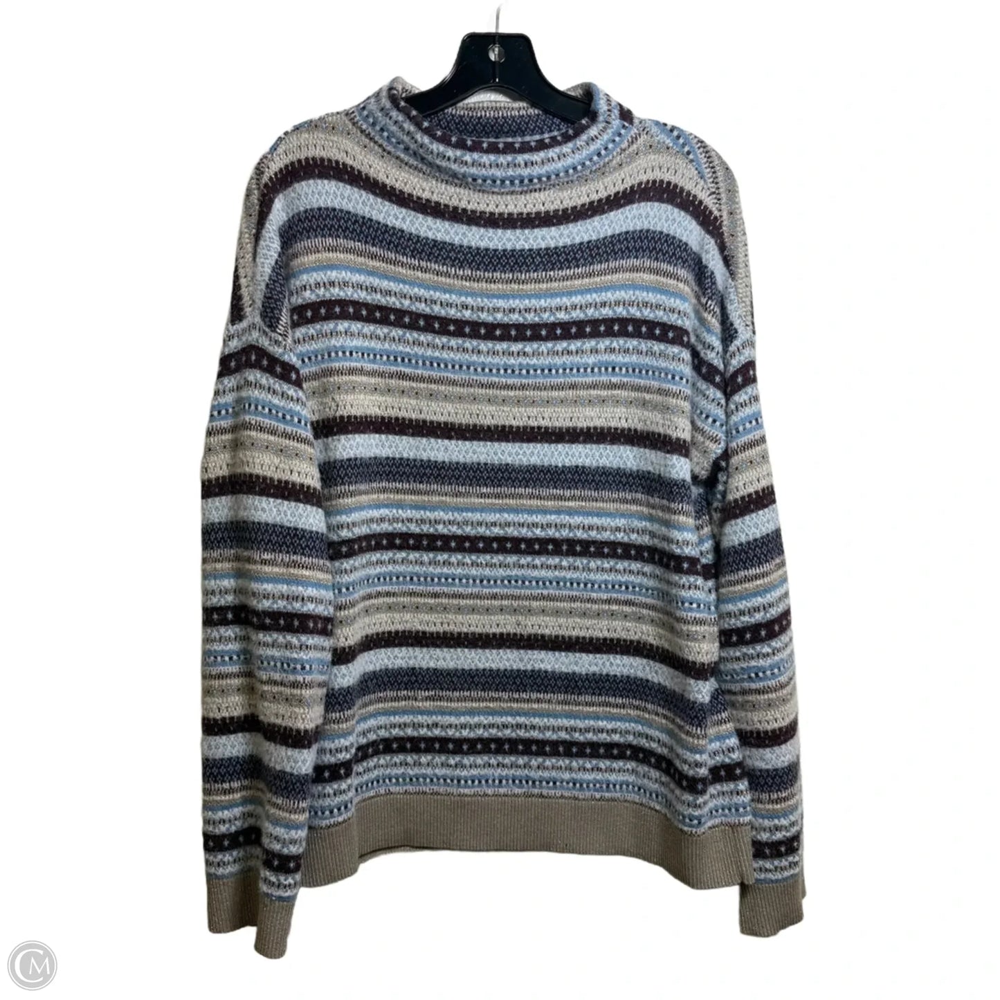 Sweater By Ann Taylor In striped blues, Size: L
