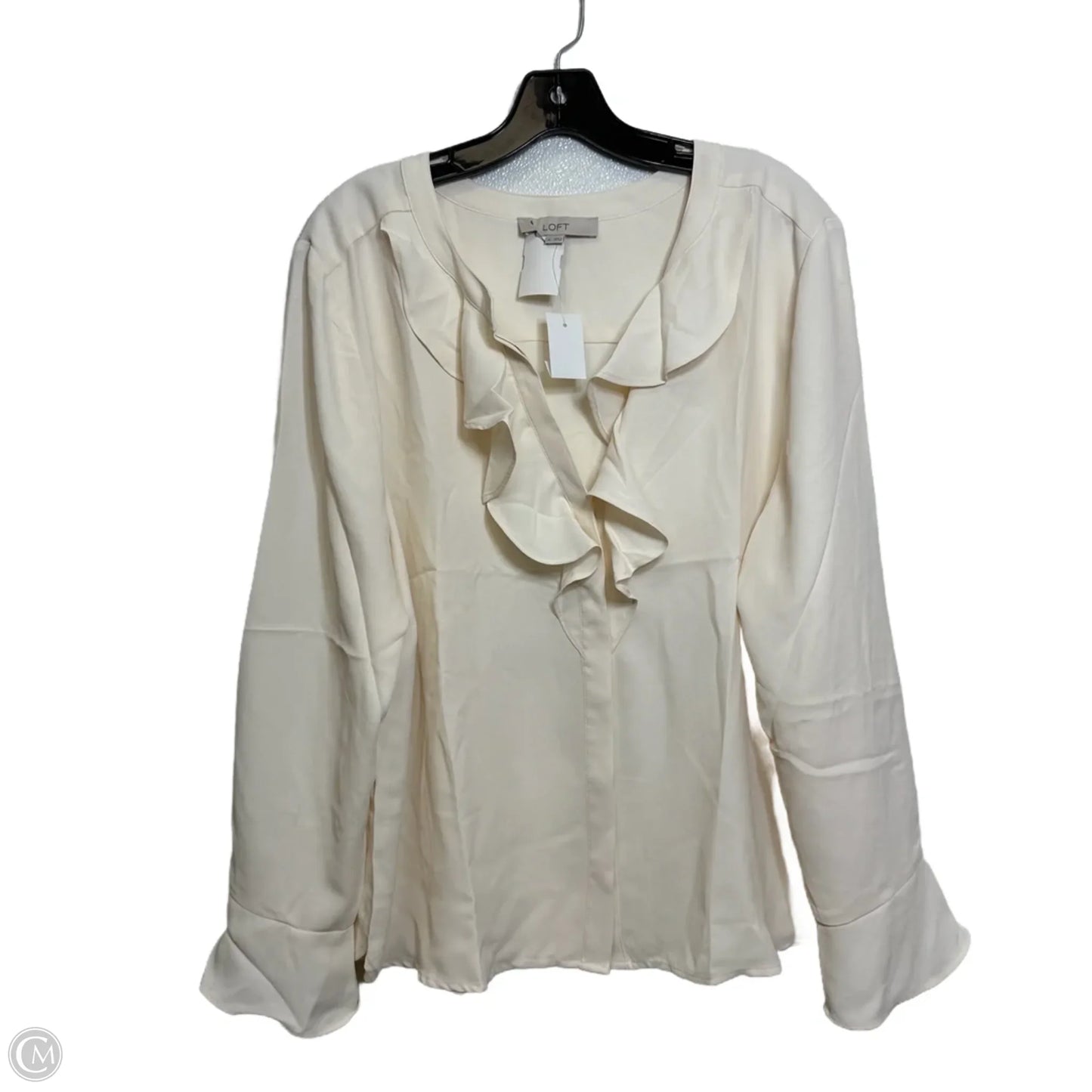 Top Long Sleeve By Loft In Ivory, Size: Xl