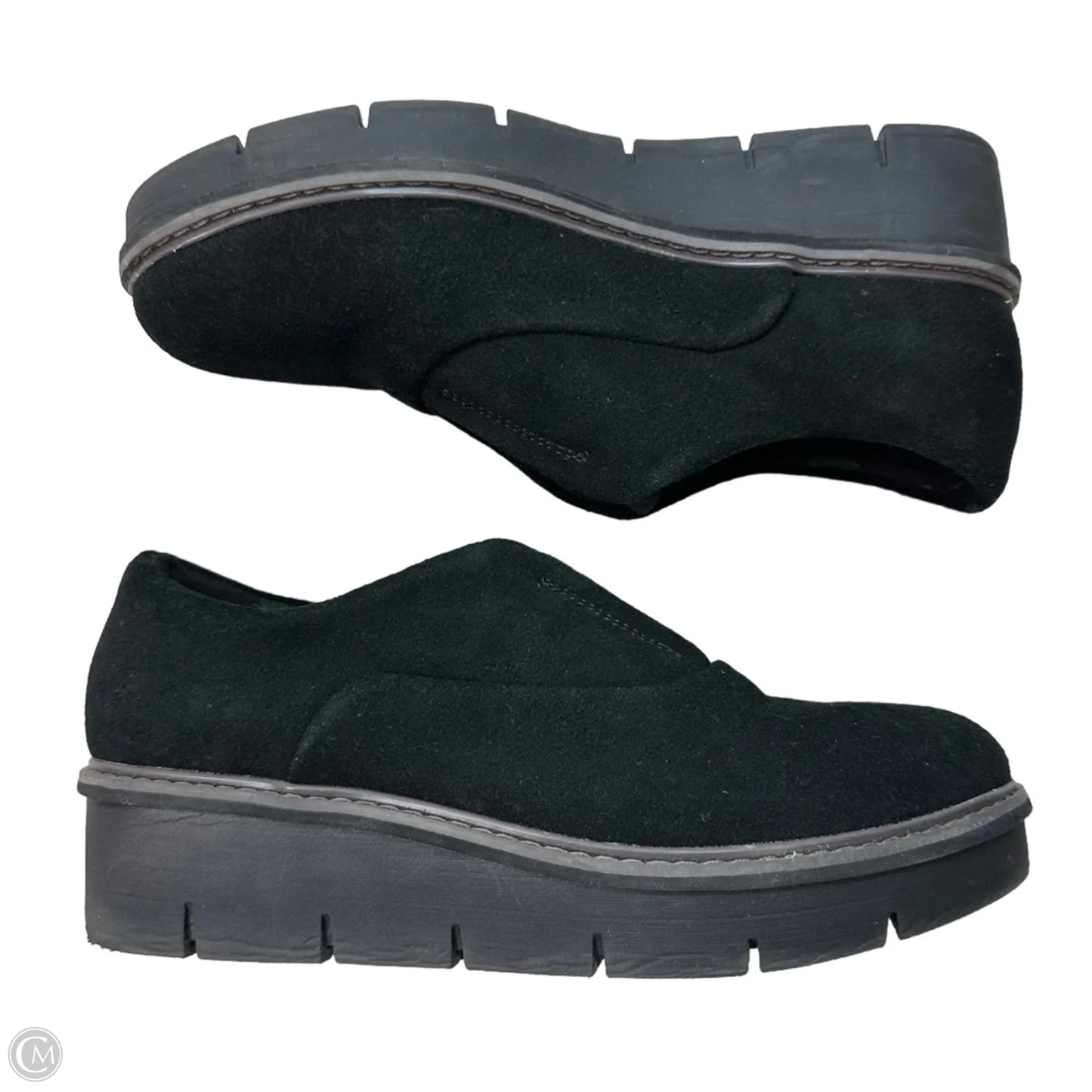 Shoes Heels Wedge By Clarks In Black, Size: 9