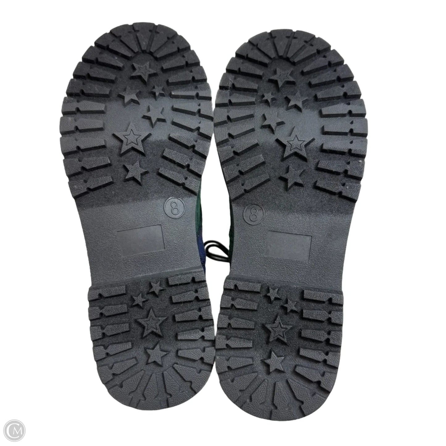 Boots Ankle Flats By So In Plaid Pattern, Size: 8