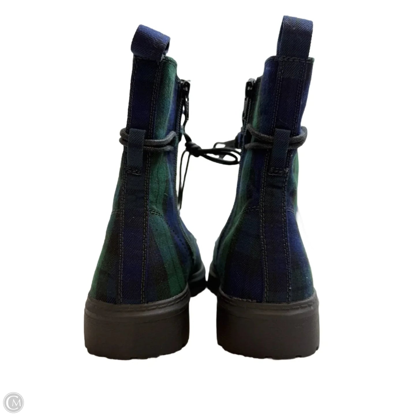 Boots Ankle Flats By So In Plaid Pattern, Size: 8