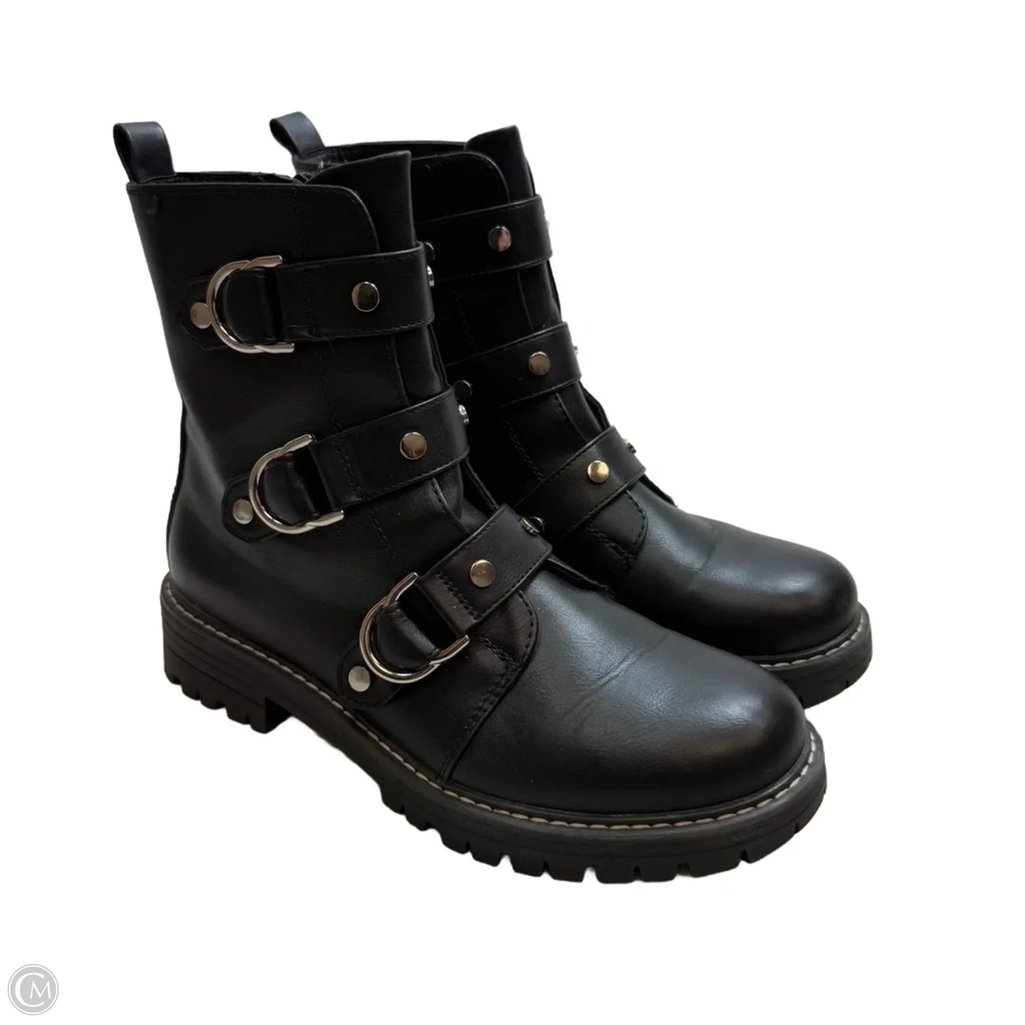 Boots Ankle Flats By So In Black, Size: 8