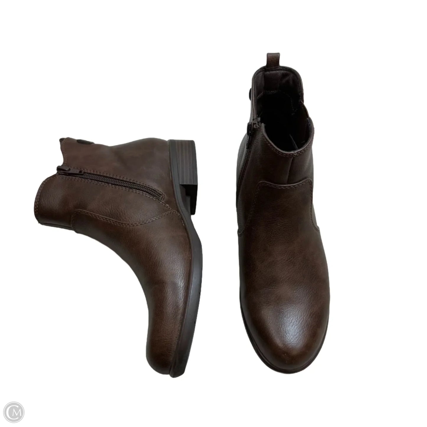 Boots Ankle Flats By Yuu Collection In Brown, Size: 8