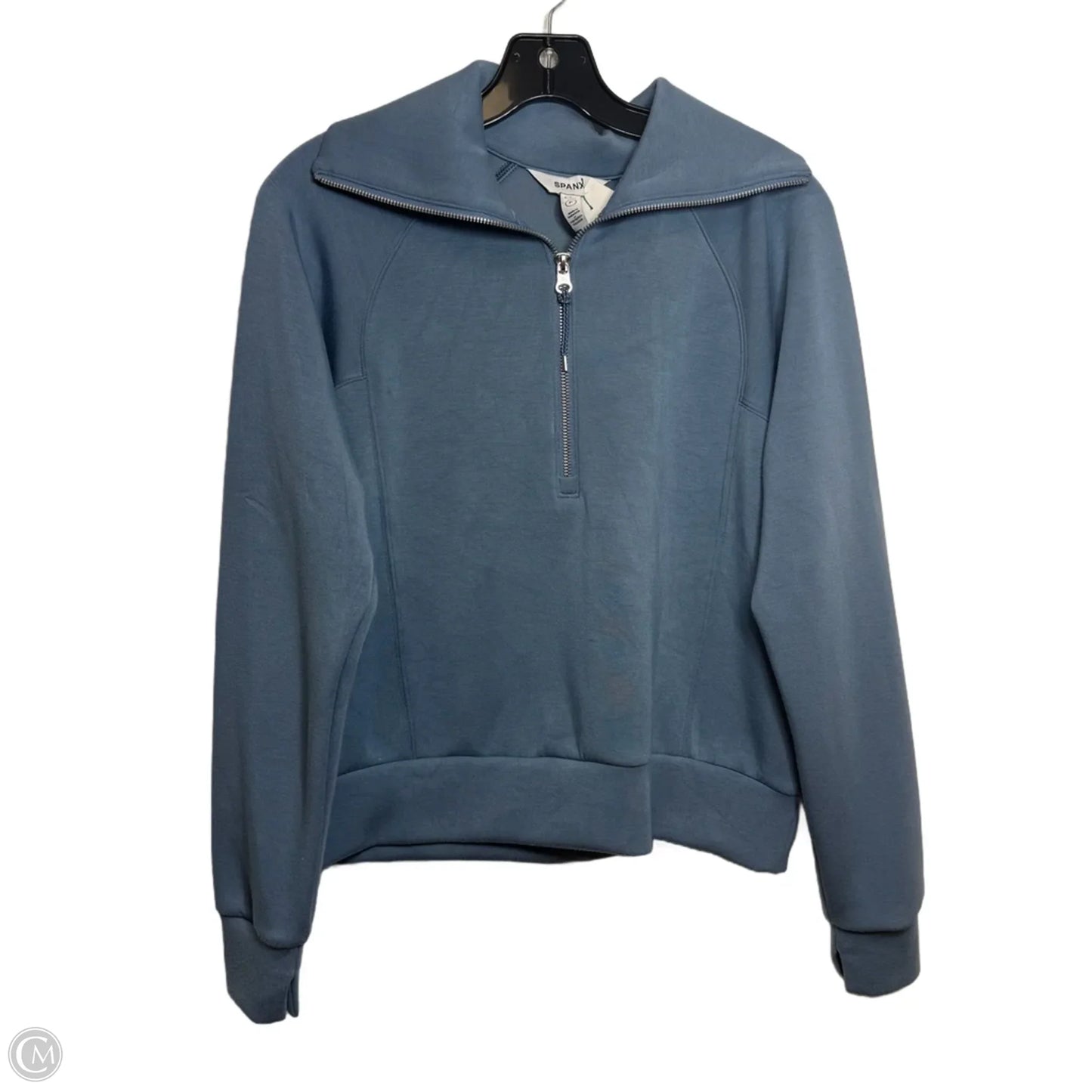 Athletic Top Long Sleeve Collar By Spanx In Blue, Size: S