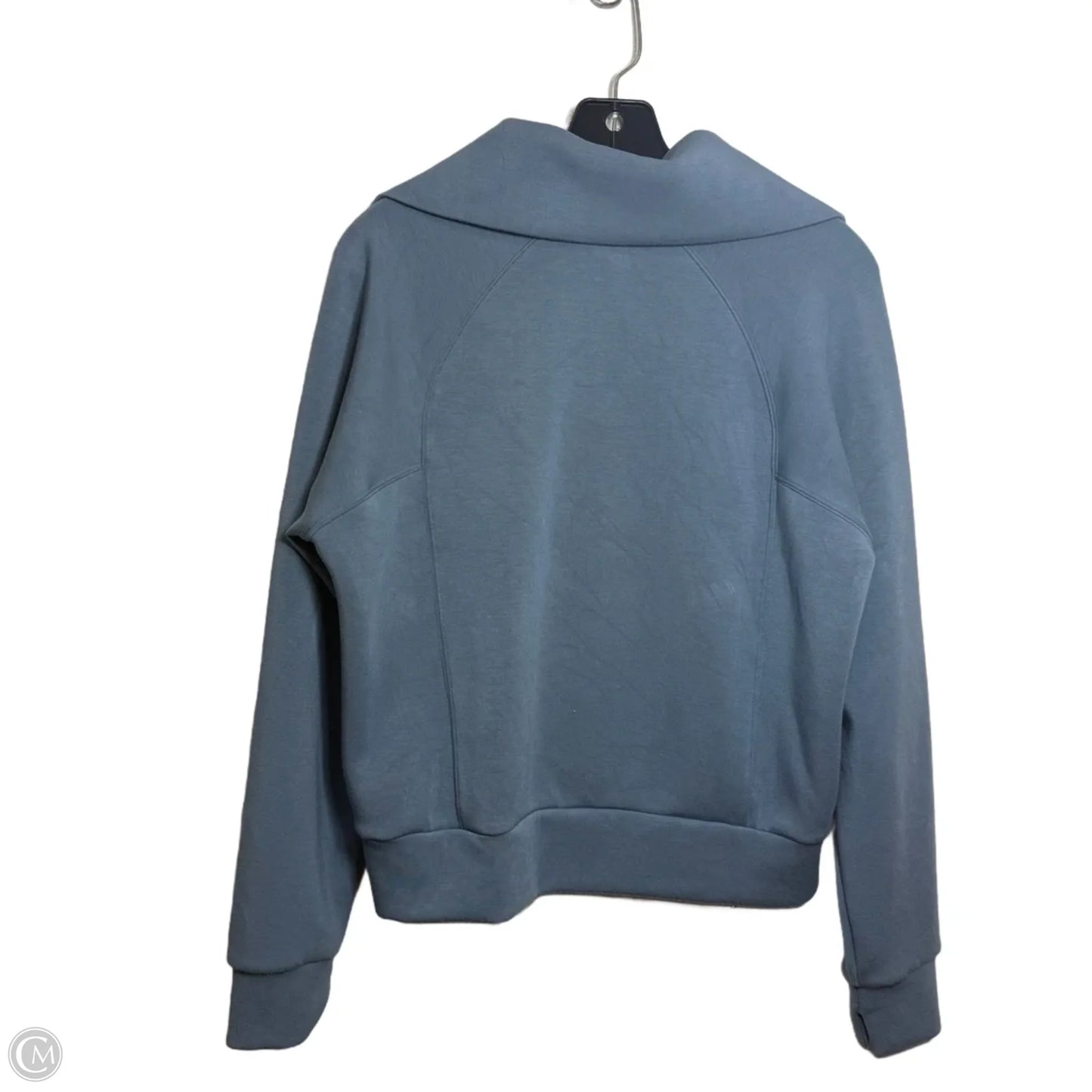 Athletic Top Long Sleeve Collar By Spanx In Blue, Size: S