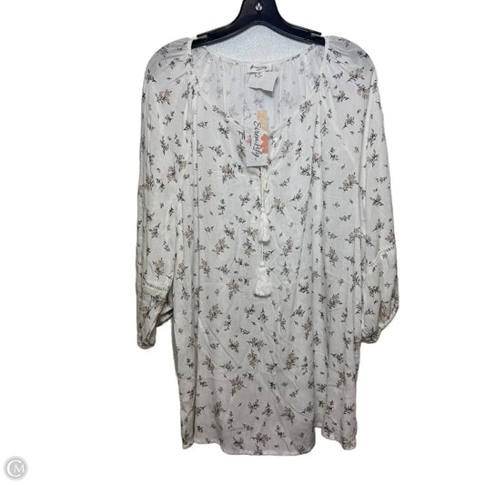 Top Short Sleeve By Siren Lily In White, Size: 2x