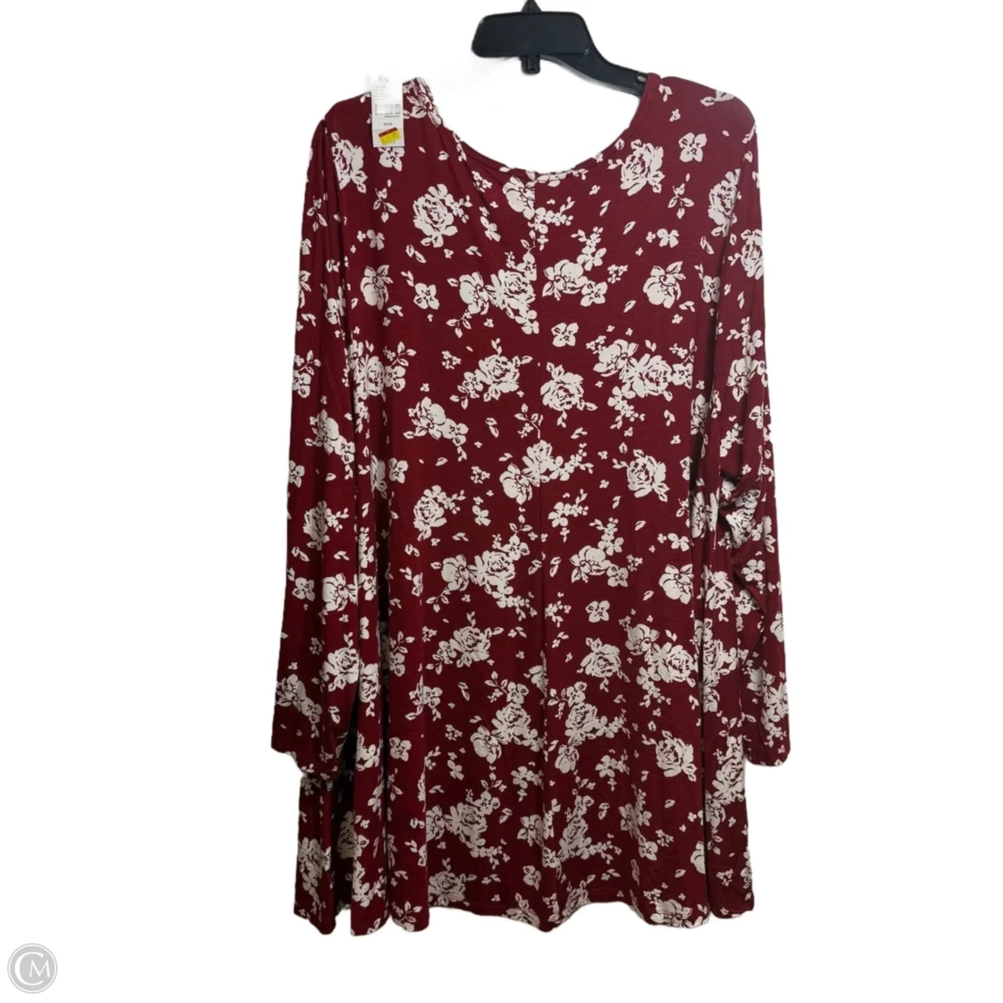 Tunic Long Sleeve By Lane Bryant In Maroon, Size: 2x