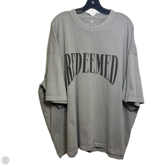 Top Short Sleeve Basic By Cme In Grey, Size: 4x