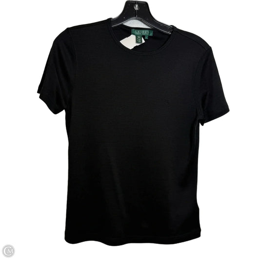 Top Short Sleeve Basic By Lauren By Ralph Lauren In Black, Size: S