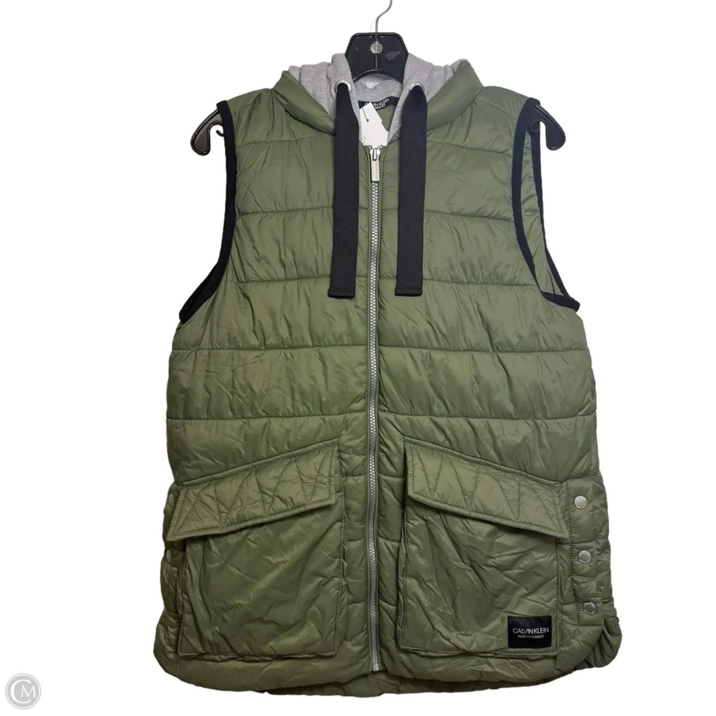 Vest Puffer & Quilted By Calvin Klein Performance In Green, Size: M