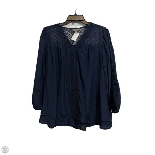 Top Long Sleeve By Style And Company In Navy, Size: 1x