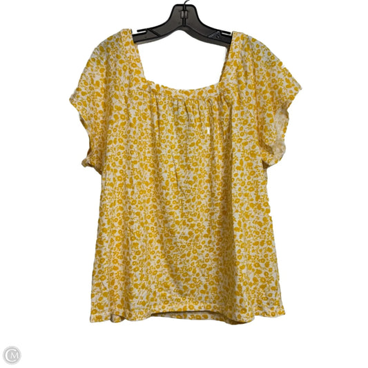 Top Short Sleeve By Style And Company In Yellow, Size: 2x
