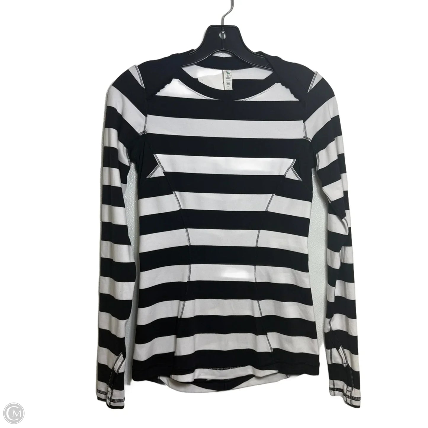 Athletic Top Long Sleeve Crewneck By Lululemon In Striped Pattern, Size: 4