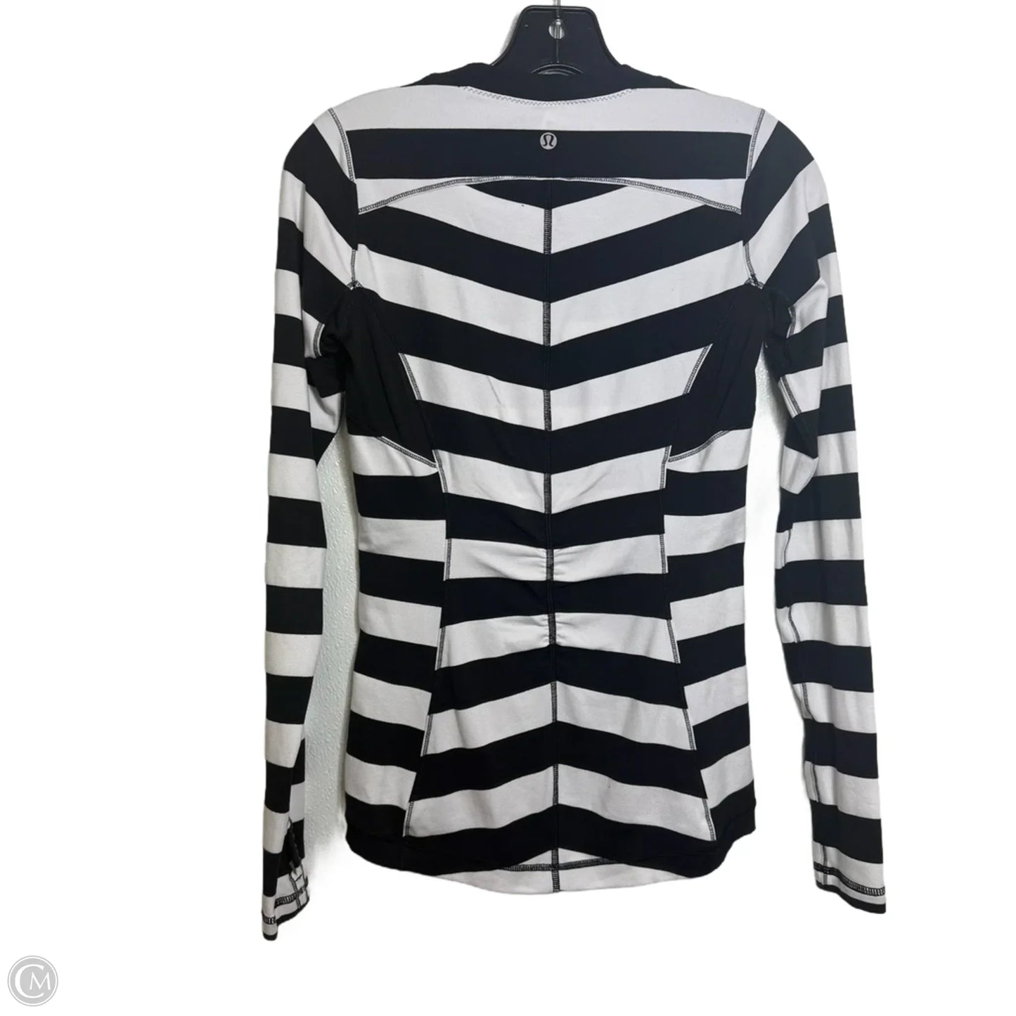 Athletic Top Long Sleeve Crewneck By Lululemon In Striped Pattern, Size: 4