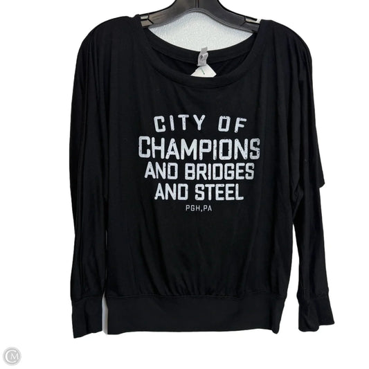 Pittsburgh city of Champions Top Long Sleeve Basic By Bella + Canvas In Black, Size: M