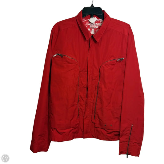 Jacket Windbreaker By Calvin Klein In Red, Size: Xl