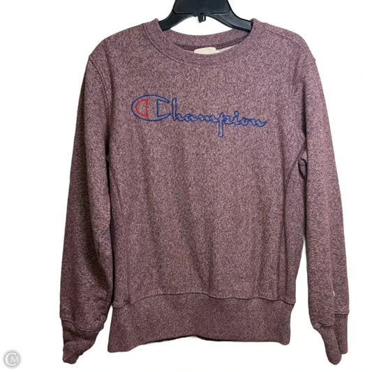 Sweatshirt Crewneck By Champion In Maroon, Size: L