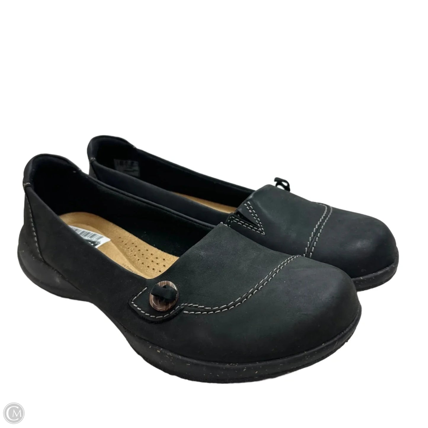 Shoes Flats By Clarks In Black, Size: 9.5