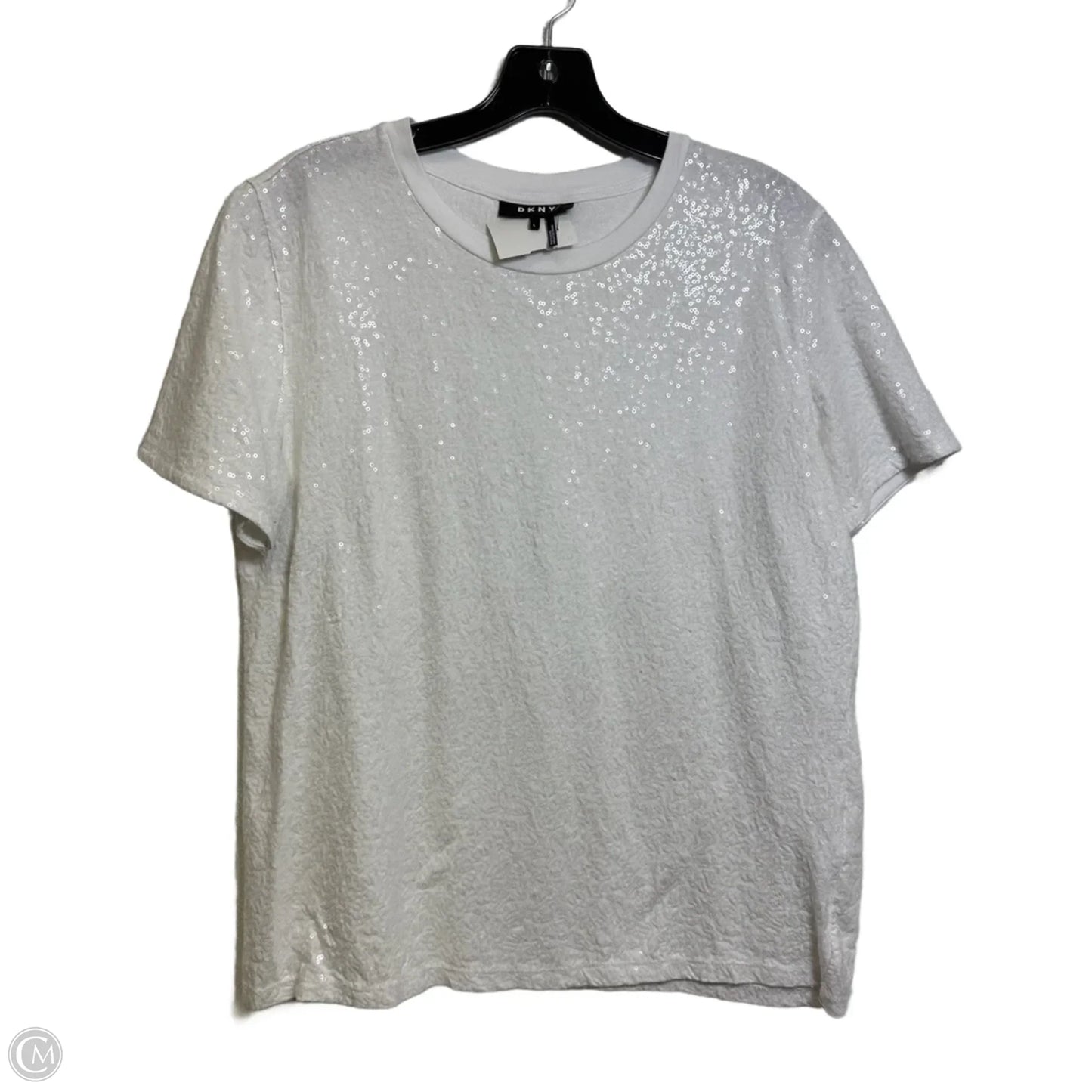 Top Short Sleeve By Dkny In White, Size: L