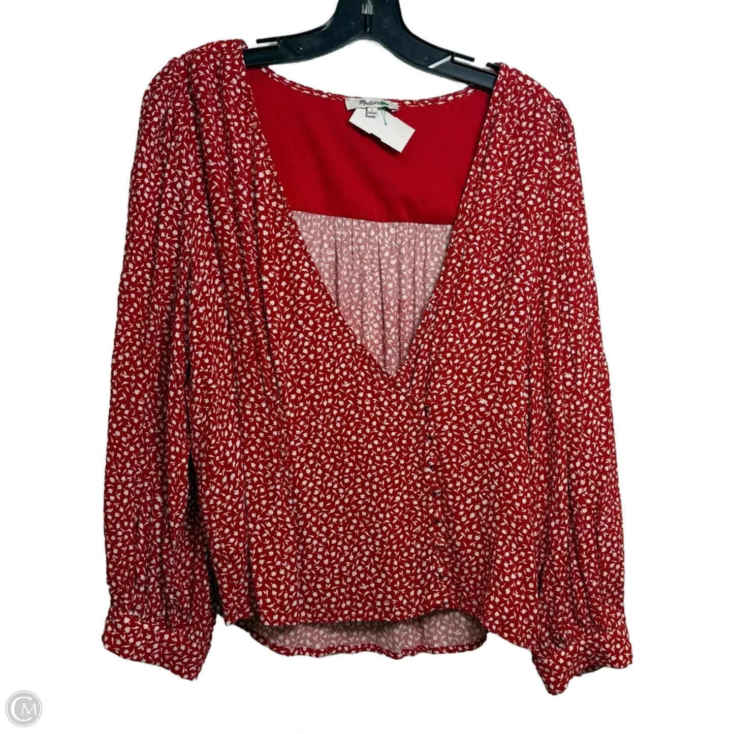 Top Long Sleeve By Madewell In Red, Size: L