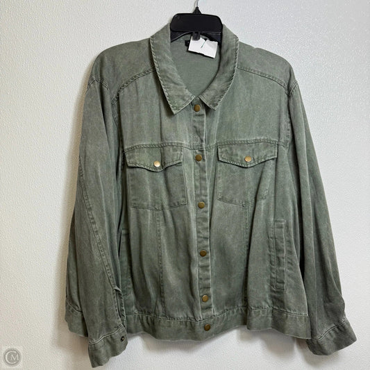 Jacket Denim By Jane And Delancey In Green, Size: 2x