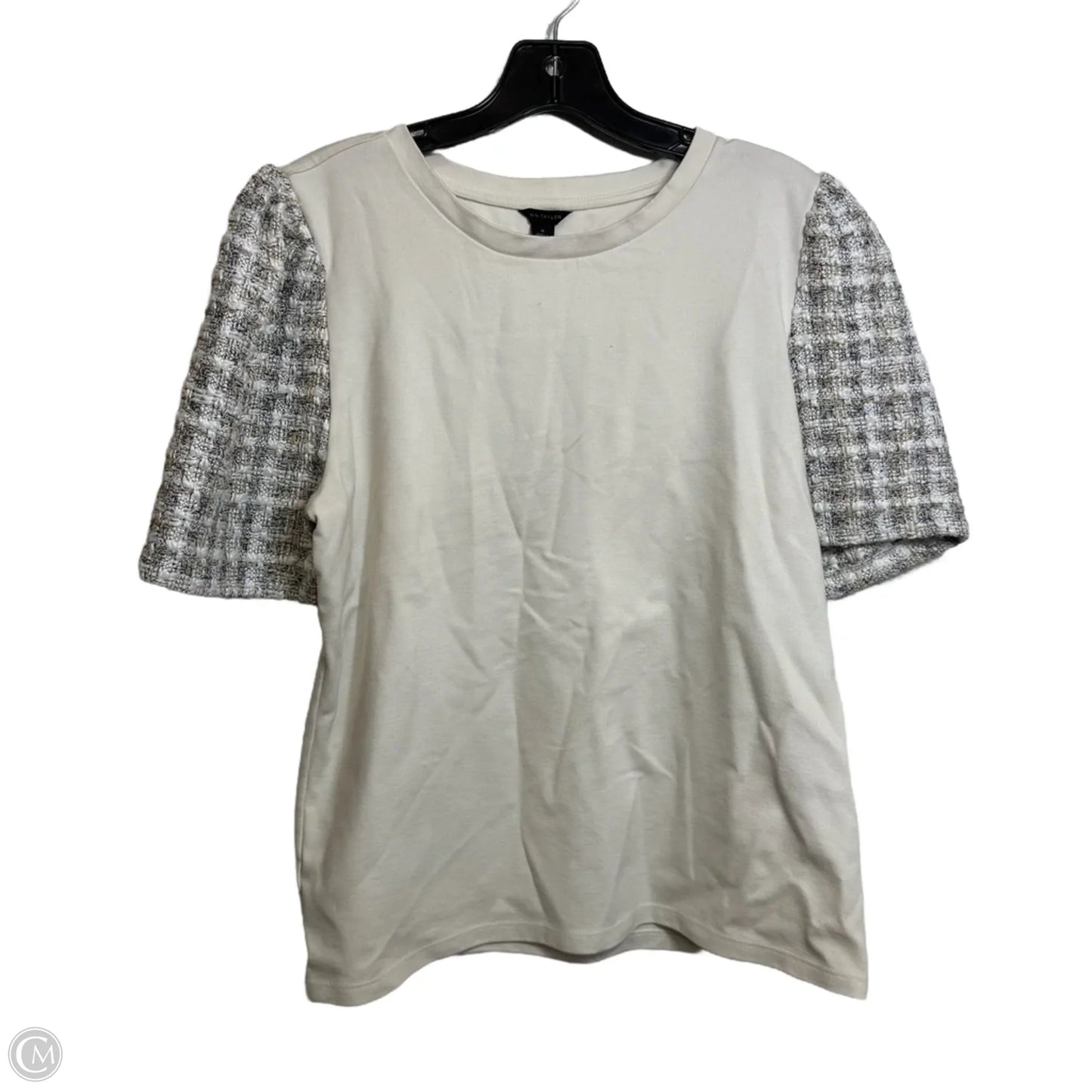 Top Short Sleeve By Ann Taylor In Ivory, Size: M