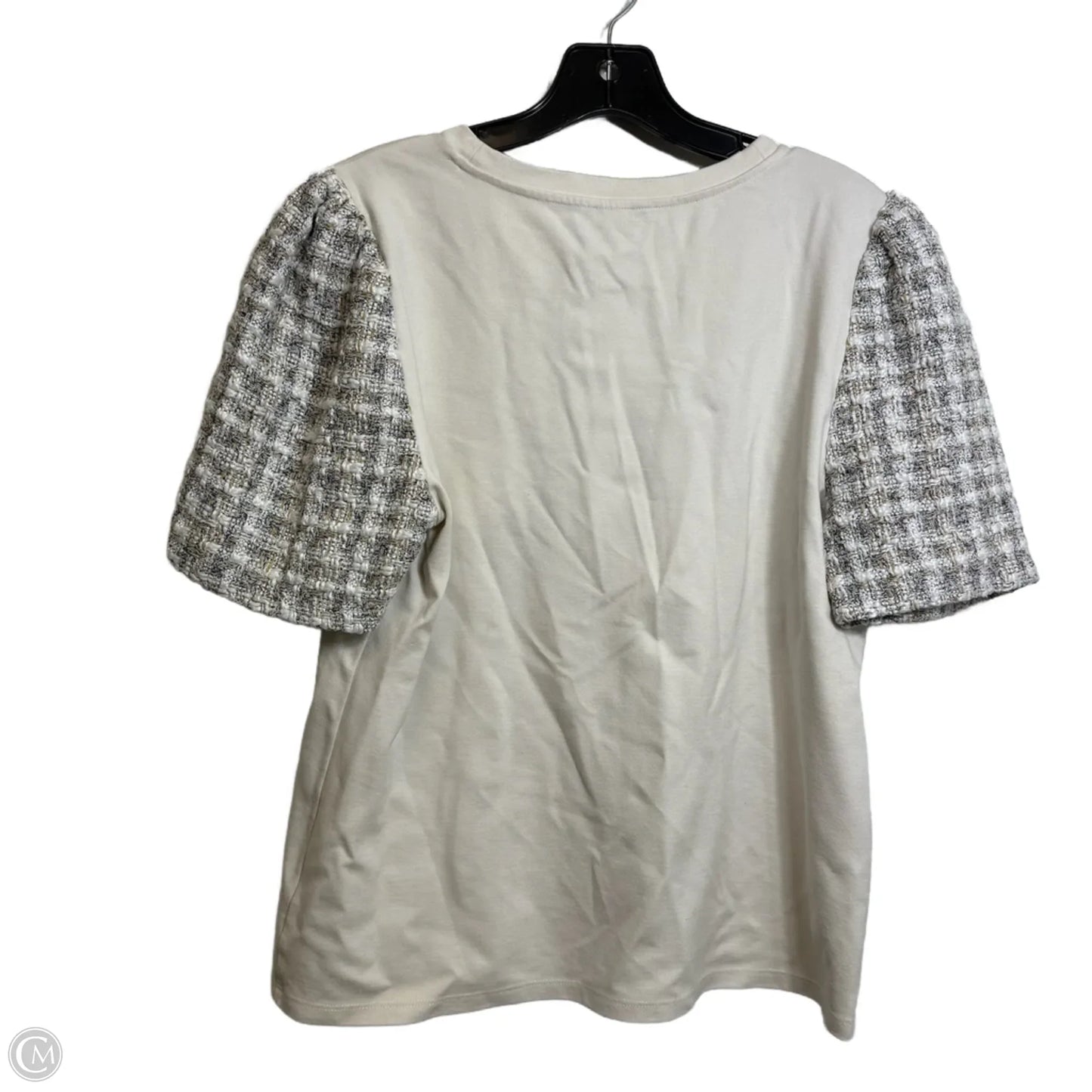 Top Short Sleeve By Ann Taylor In Ivory, Size: M