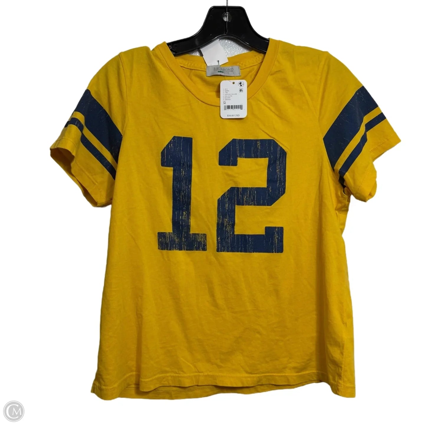 Top Short Sleeve By Free People In Yellow, Size: M