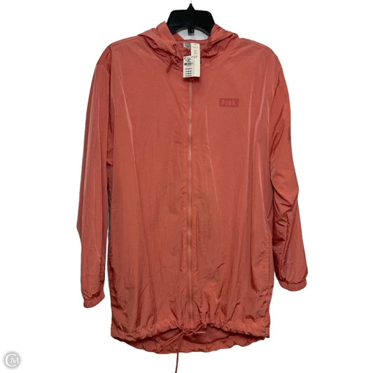 Jacket Windbreaker By Pink In Coral, Size: Xs