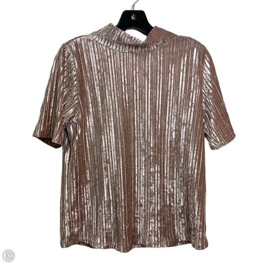 Top Short Sleeve By Loft In Taupe, Size: S