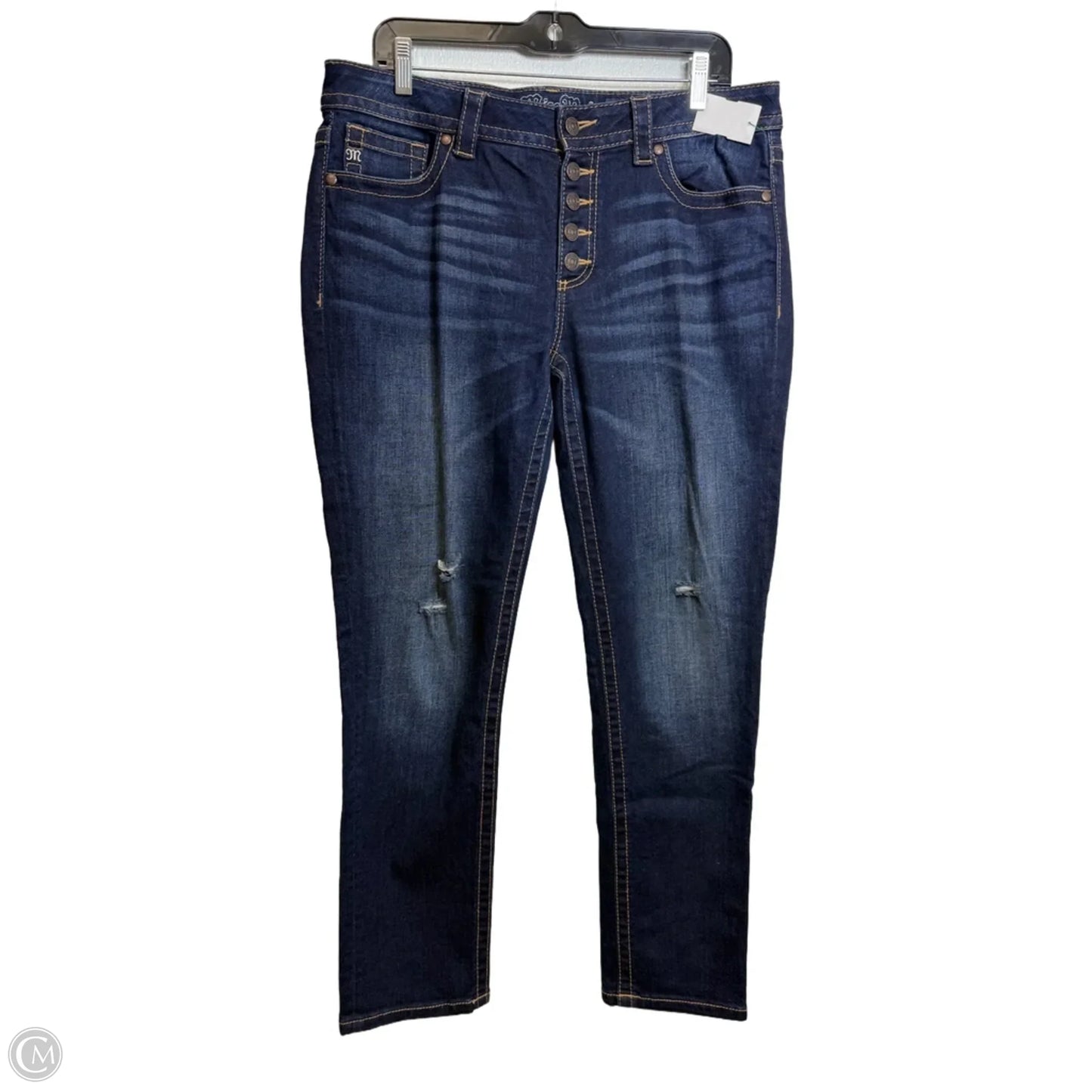 Jeans Straight By Miss Me In Blue Denim, Size: 12